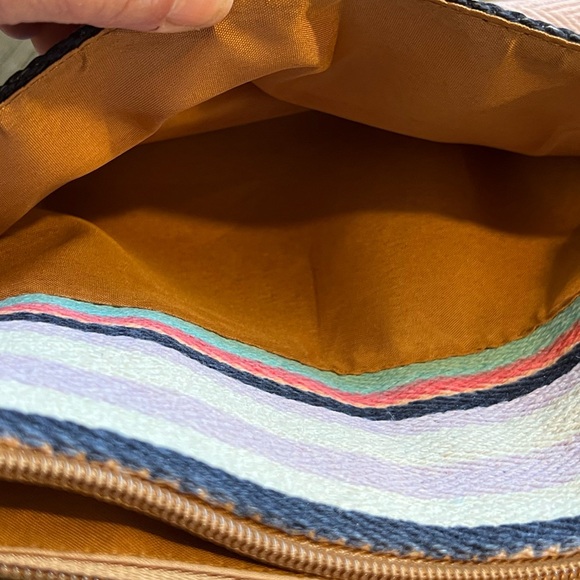 Multicolor canvas textured crossbody purse, adjustable strap, lots of pockets - Picture 8 of 8